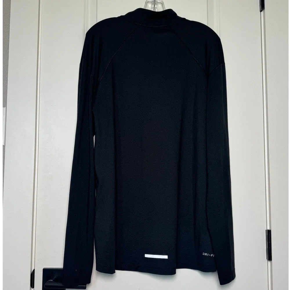 Nike Mens Stride Dri-FIT 1/4 Zip Running Top Black Long Sleeve Pullover Jacket